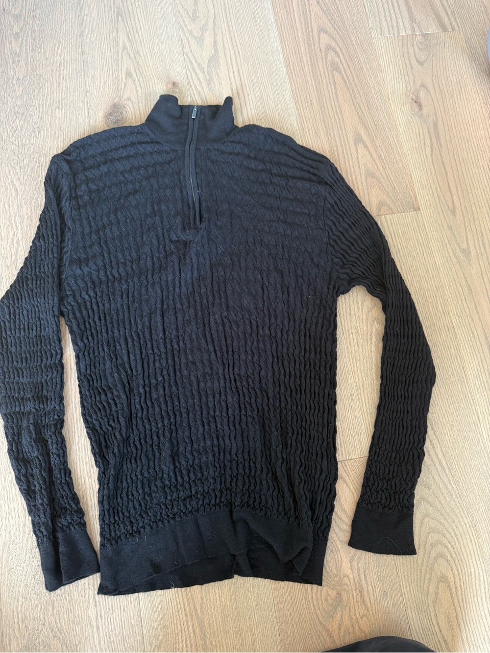 Paul & Shark Men’s Black Textured Half-Zip Sweater